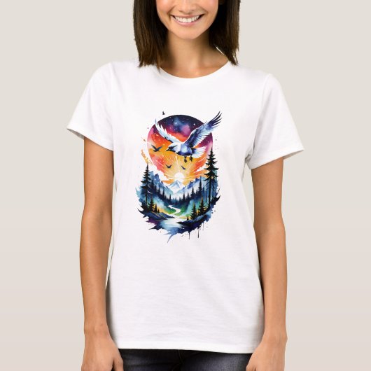 Waterverf Vrijheid T-shirt (Voorkant)