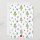 Waterverf vrolijk en mahjong kerstboomfeest kaart (Achterkant)