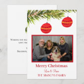 Waterverf Vrolijk Kerstboom Familiefoto Feestdagenkaart (Voorkant / Achterkant)