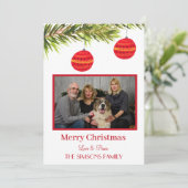 Waterverf Vrolijk Kerstboom Familiefoto Feestdagenkaart (Staand voorkant)