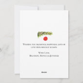 Waterverf Vrolijk Kerstboom Familiefoto Feestdagenkaart (Achterkant)