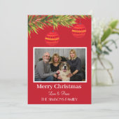 Waterverf Vrolijk Kerstboom Familiefoto Feestdagenkaart (Staand voorkant)