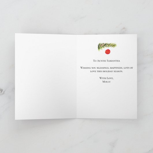 Waterverf Vrolijk Kerstboom Vrolijk en Helder Feestdagen Kaart (Binnen)