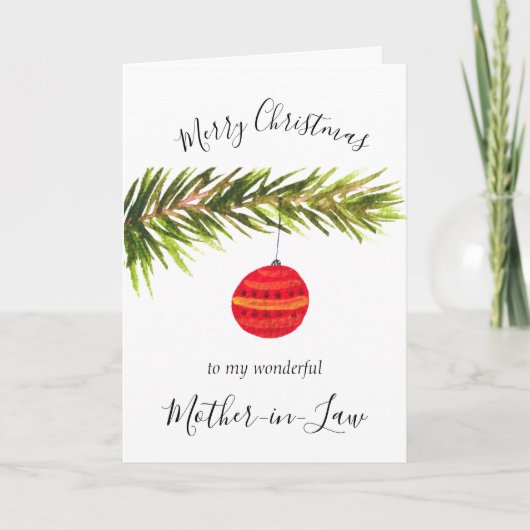 Waterverf Vrolijk Kerstboom Vrolijk en Helder Feestdagen Kaart (Voorkant)