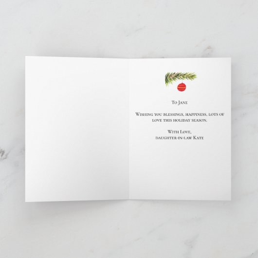 Waterverf Vrolijk Kerstboom Vrolijk en Helder Feestdagen Kaart (Binnen)