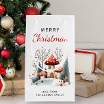 Waterverf vrolijk kerstbos klein cadeauzakje<br><div class="desc">Voor de schenker van dit feestelijke seizoen kan deze winterhouten geschenktas aan de voor- en achterkant worden gepersonaliseerd met de opname van uw tekstkeuze. De 'Merry Christmas' kan worden bewaard zoals hij is of bewerkt en je kunt een naam toevoegen. Eventuele bewerkingen verschijnen aan de voor- en achterkant van de...</div>