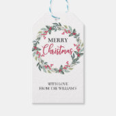 Waterverf Vrolijk kerstcadeau Label Cadeaulabel (Voorkant)