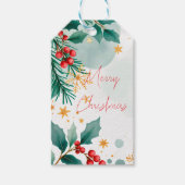 Waterverf Vrolijk Kerstcadeau Labels – Elegant Cadeaulabel (Voorkant)