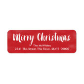 Waterverf Vrolijk kerstfeest | Aangepaste Adreseti Etiket (Voorkant)