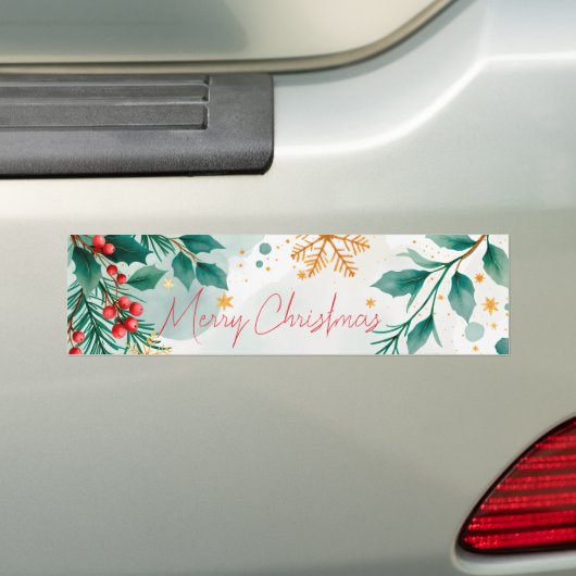 Waterverf Vrolijk Kerstfeest Bumpersticker - Blade (Op auto)