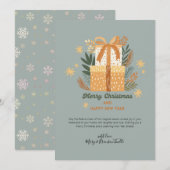 Waterverf "Vrolijk Kerstfeest" Cadeaus & Greenery Feestdagenkaart (Voorkant / Achterkant)