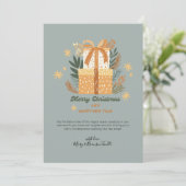 Waterverf "Vrolijk Kerstfeest" Cadeaus & Greenery Feestdagenkaart (Staand voorkant)