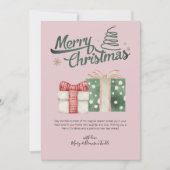 Waterverf "Vrolijk Kerstfeest" Cadeaus Groet Feestdagenkaart (Voorkant)