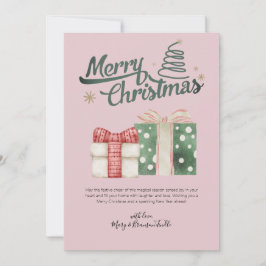 Waterverf "Vrolijk Kerstfeest" Cadeaus Groet Feestdagenkaart