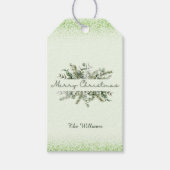 Waterverf Vrolijk Kerstfeest Custom Green Cadeaulabel (Voorkant)
