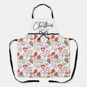 Waterverf Vrolijk Kerstfeest Custom Name Holiday Schort (Voorkant)