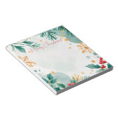 Waterverf Vrolijk Kerstfeest Elegant Notitieblok (Schuin)