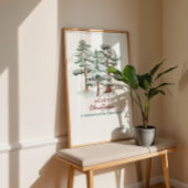 waterverf Vrolijk Kerstfeest Groeten Poster