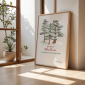 waterverf Vrolijk Kerstfeest Groeten Poster