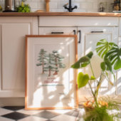 waterverf Vrolijk Kerstfeest Groeten Poster