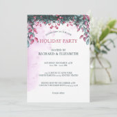 Waterverf Vrolijk Kerstfeest Holly Feestelijk Kaart (Staand voorkant)