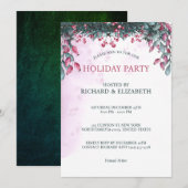 Waterverf Vrolijk Kerstfeest Holly Feestelijk Kaart (Voorkant / Achterkant)