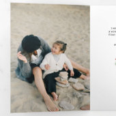 Waterverf Vrolijk Kerstfeest Kerstmis Bloemen Foto Drieluik Kaart (Binnenzijde eerst)