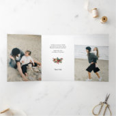 Waterverf Vrolijk Kerstfeest Kerstmis Bloemen Foto Drieluik Kaart (Binnen)