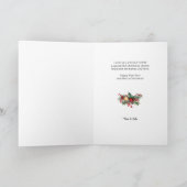 Waterverf Vrolijk Kerstfeest Kerstmis Bloemen Foto Feestdagen Kaart (Binnen)