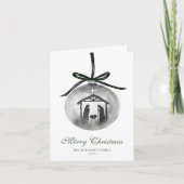 Waterverf vrolijk kerstfeest Ornament Feestdagen Kaart (Voorkant)