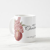 Waterverf Vrolijk Kerstfeest Ornament Gestreepte B Koffiemok (Voorkant links)