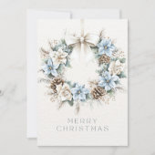 Waterverf Vrolijk Kerstfeest Pinecone Krans Feestdagenkaart (Voorkant)