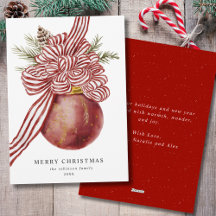 Waterverf Vrolijk Kerstfeest Rode Boog Ornament