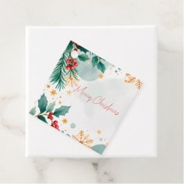 Waterverf Vrolijk Kerstfeest Tags – Elegant Bedankjes Labels