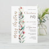 Waterverf Vrolijk Kerstfeest Uitnodiging (Staand voorkant)