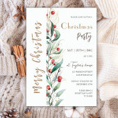 Waterverf Vrolijk Kerstfeest Uitnodiging