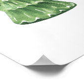 Waterverf Vrolijk Kerstmis Groen Ornament Poster (Hoek)