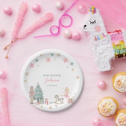 Waterverf Vrolijk Kerstmis Notenkraker Ballet baby Papieren Bordje (Feest)