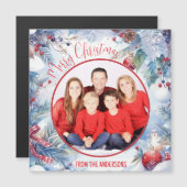 Waterverf Vrolijk Kerstmis Winter Border Foto (Voorkant / Achterkant)