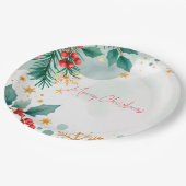 Waterverf Vrolijk Kerstpapier Borden – Elegant Papieren Bordje (Gekanteld)