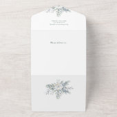 Waterverf Vrolijk Kerstscript Juniper 3-Foto All In One Uitnodiging (Buitenkant)