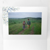 Waterverf Vrolijk Kerstscript Juniper Foto Drieluik Wenskaart (Binnenzijde eerst)