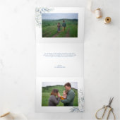 Waterverf Vrolijk Kerstscript Juniper Foto Drieluik Wenskaart (Binnen)