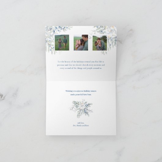 Waterverf Vrolijk Kerstscript Juniper Foto Feestdagen Kaart (Binnen)