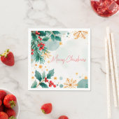 Waterverf Vrolijk Kerstservetten Elegante Vakantie Servet (Insitu)