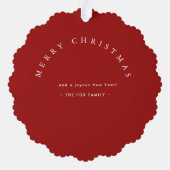 Waterverf Vrolijk Kerstwensen Fox & Tree Ornament Kaart (Achterkant)