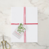 Waterverf Vrolijke Kerstbessen Branches Cadeaulabel (Met Touw)