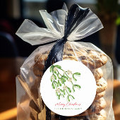 Waterverf Vrolijke Kerstbessen Branches Ronde Sticker