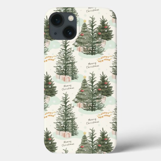 Waterverf Vrolijke kerstboom patroonvakantie Case-Mate iPhone Case (Achterkant)