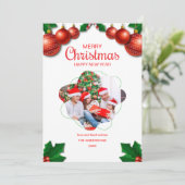 waterverf vrolijke kerstboom Vakantie Kaart (Staand voorkant)